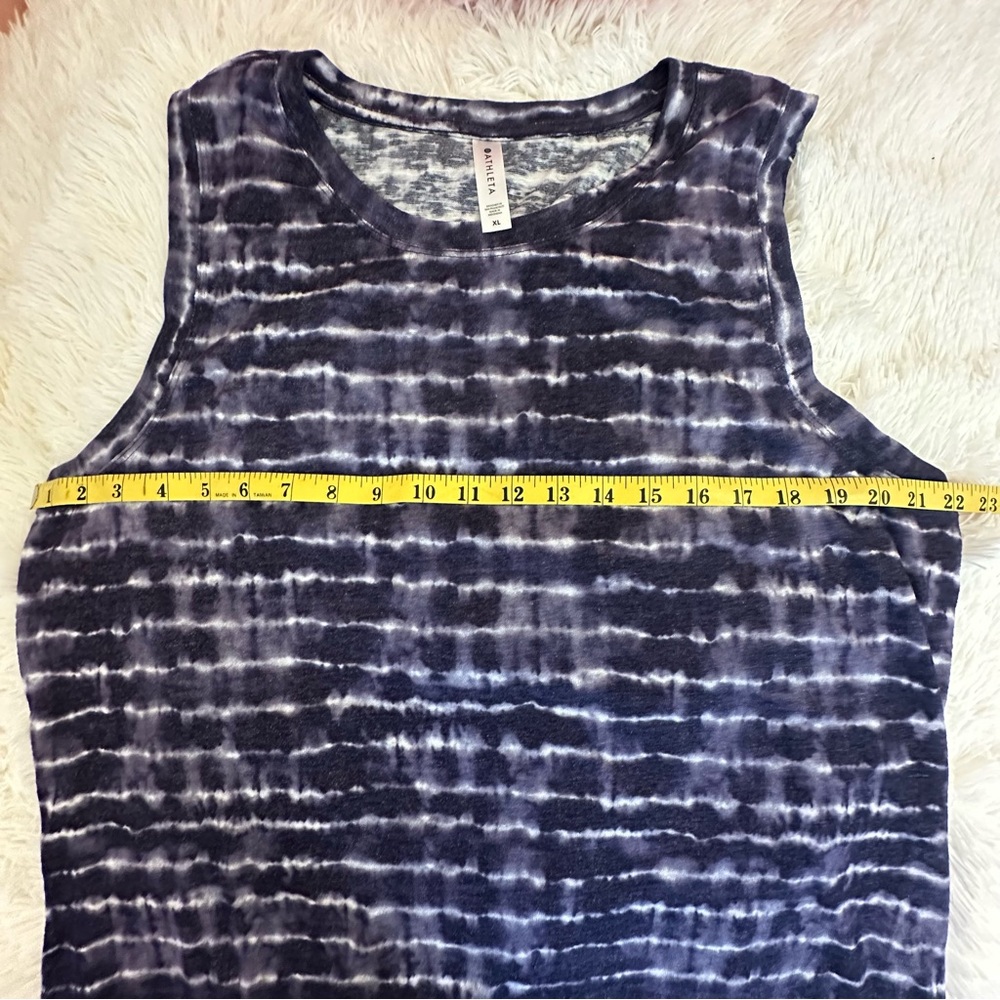 Athleta Breezy Tie Dye Tank Top Purple White Sleeveless Relaxed Athletic XL - Picture 3 of 6